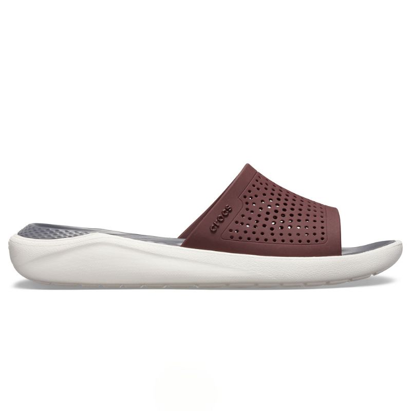 Crocs LiteRide Slide Burgundy/White UK 8-9 EUR 42-43 US M9/W11 (205183-616)